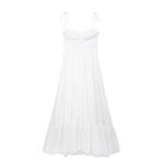 TRAF Elegant Women'S Tierred Long Dress 2024 Summer Classic Fashion Solid Side Zipper Dresses High-Waist A-Line Party Dress