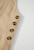 Parchment Side Buttons Sleeveless Overall Mini Dress