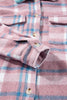 Plaid Collared Neck Flap Pockets Shacket