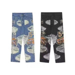 2023 Grunge Clothes Y2K Streetwear Baggy Ripped Stacked Jeans Pants Men Straight Kanye Old Hip Hop Denim Trousers Pantaloni Uomo