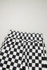 Black Checkered Print High Waist Casual Shorts