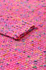 Dark Pink Colorful Spots Knitted V Neck Casual Sweater