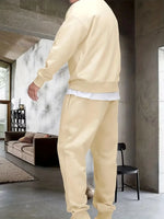 Men'S Fashion Brand Clothing Sportswear Paris Long Sleeve + Sweatpants 3D Printed Simple Design Casual Jogging 2-Piece Set