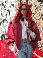 Casual Zipper Solid Color Women'S Pu Leather Jacket Retro Lapel Long Sleeved Short Coat 2024 Ladies High Street Fall Outerwears