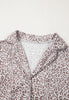 Leopard Button Down Long Sleeve Top and Pants Lounge Set