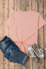 Gray Casual Plain Crew Neck Tee