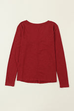 Red Sequined Heart Printed Sleeves Valentine Fashion Top