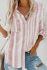 Striped Collared Neck Long Sleeve Shirt