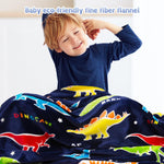 Dinosaur Gifts Toys for Kids Boys - Dino Glow in the Dark Blanket Christmas Birthday Gift for Age 1-14 Years Old Teens Child Toddler Girl Son Halloween Valentine'S Day Easter Presents Throw Gray