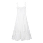 TRAF Elegant Women'S Tierred Long Dress 2024 Summer Classic Fashion Solid Side Zipper Dresses High-Waist A-Line Party Dress