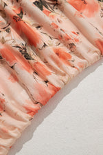 Red Mesh Floral Printed Slim Fit Tank Top