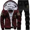 2024 New Winter Thick Men Sports Suit Tracksuit Hooded Sportswear Zipper Cardigan Hooded Woolen Trousers Pants Casual Men Set