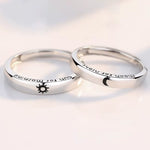 2Pcs/Set Romantic Couple Rings for Women Men Punk Heart ECG Black White Forever Love Promise Wedding Ring Valentine'S Day Gift