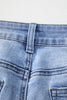 Sail Blue Mineral Wash Raw Hem High Waist Flared Jeans