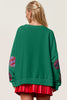 Double Take Christmas Element Sequin Round Neck Long Sleeve Sweatshirt