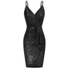 Women's Fashion Temperament Camisole V-neck Sequins Skinny Sheath Evening Dress