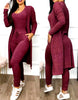 Autumn Women'S New Drawstring Pocket Design Jumpsuit & Coat Set Temperament Commuting Women Fashion Suit Sets Two Piece Outfits