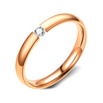 Luxury 2Mm Stainless Steel Ring for Women Men Inlay Zirconia Wedding Engagement Ring Valentines Day Gift Female Stackable Ring