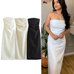 2024 off Shoulder Black White Long Dress Women Bodycon Beige Midi Dress Woman Summer Backless Sexy Party Dresses