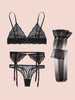 Lace Bra Sets for Women Non-Padded Bra Panty Garter Stockings Summer Underwear Lingerie Sexy