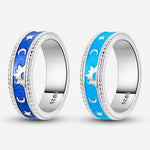 2024 New in Day & Night Ring Set Women Luxury DIY Jewelry Gift 925 Sterling Silver Celestial Sun & Moon Ring Set Hot Sale