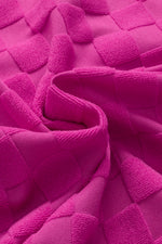 Beige Solid Textured Thumbhole Sleeve Top