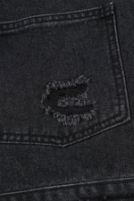 Sky Blue Distressed Pearls Star Cropped Denim Jacket