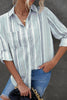 Striped Collared Neck Long Sleeve Shirt