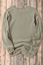 Gray Valentine Sequin XOXO Corded Crew Neck Sweatshirt