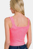 Zenana Washed Ribbed Scoop Neck Wide Strap Tank