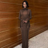 Hawthaw Women 2024 Spring Autumn Elegant Long Sleeve Party Club Streetwear Bodycon Red Long Dress Wholesale Items for Business