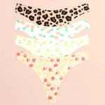 4Pcs Ultra Soft Underwear for Women Sexy Graphic Print Seamless Thongs Female Stretch Leopard G Strings Comfort Lingerie