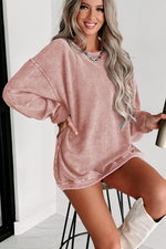 Gray Valentine Sequin XOXO Corded Crew Neck Sweatshirt