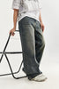 Retro Cat Beard Distressed Wide Leg Jeans Baggy Straight Trousers