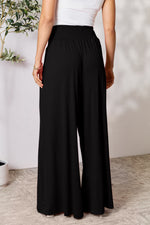 Basic Bae Full Size Smocked Wide Waistband Wide Leg Pants