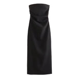 2024 off Shoulder Black White Long Dress Women Bodycon Beige Midi Dress Woman Summer Backless Sexy Party Dresses