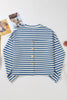 Stripe Chest Pocket Notched Top