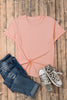 Gray Casual Plain Crew Neck Tee