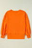 Side Slit Round Neck Long Sleeve Sweatshirt