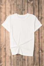 Gray Casual Plain Crew Neck Tee