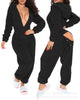 Homewear Pajamas Jumpsuits Women Autumn Winter Long-Sleeved Hooded Trousers Rompers Plush Loungewear Pajamas Jumpsuit Outfits