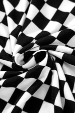 Beige Checkered Print Long Sleeve Top and Pants Lounge Set