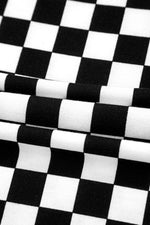 Beige Checkered Print Long Sleeve Top and Pants Lounge Set