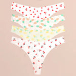 4Pcs Ultra Soft Underwear for Women Sexy Graphic Print Seamless Thongs Female Stretch Leopard G Strings Comfort Lingerie