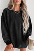 Gray Valentine Sequin XOXO Corded Crew Neck Sweatshirt