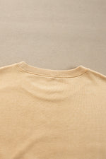 Side Slit Round Neck Long Sleeve Sweatshirt