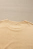 Side Slit Round Neck Long Sleeve Sweatshirt