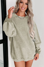 Gray Valentine Sequin XOXO Corded Crew Neck Sweatshirt