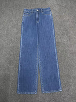 LUXURY Cotton Jeans Set for Women 2025 Spring Casual Versatile Long Sleeve Shirt, High Waist Straight Leg Pants