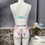 Fairy Lingerie Floral Transparent Underwear Ruffle Garter Intimate Delicate Underwear Beautiful See through Outfits